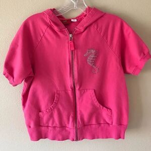 Tape Measure Sea Horse Short Sleeve Hoodie